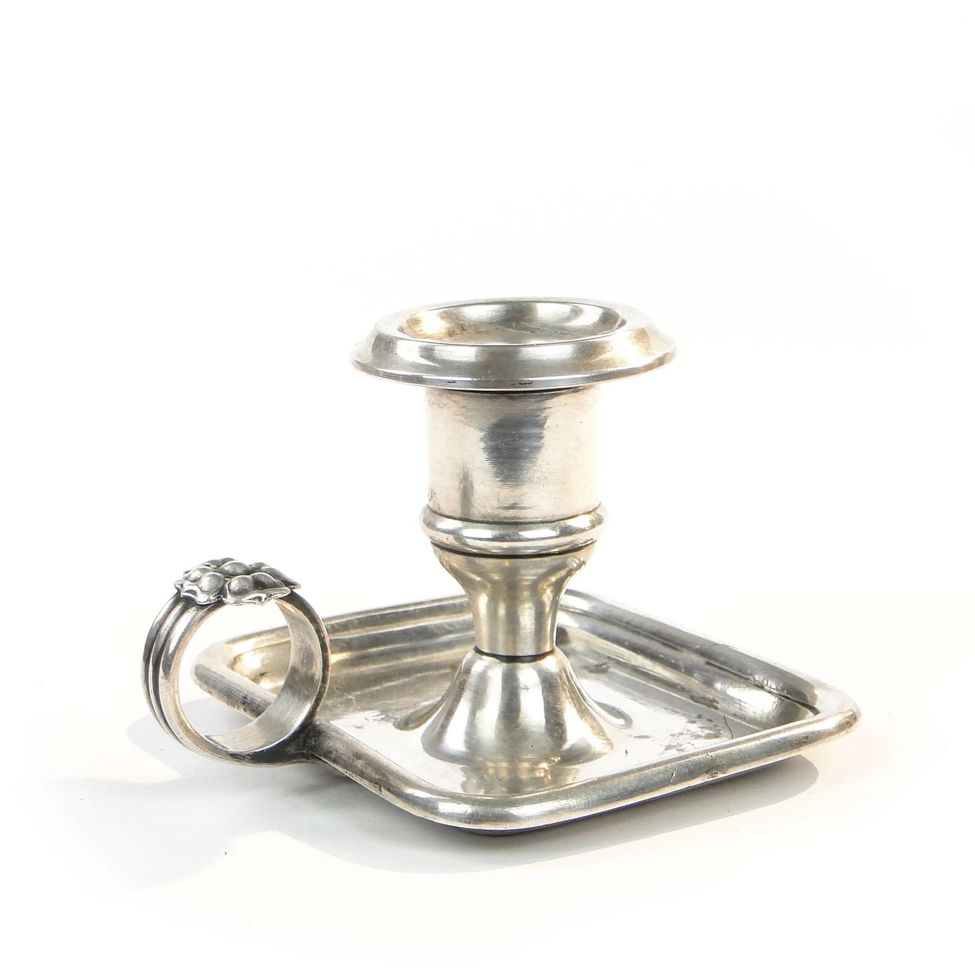 Kaganek bużuarek, srebro platerowane, Fraget, Polska, XIX w. - 9547