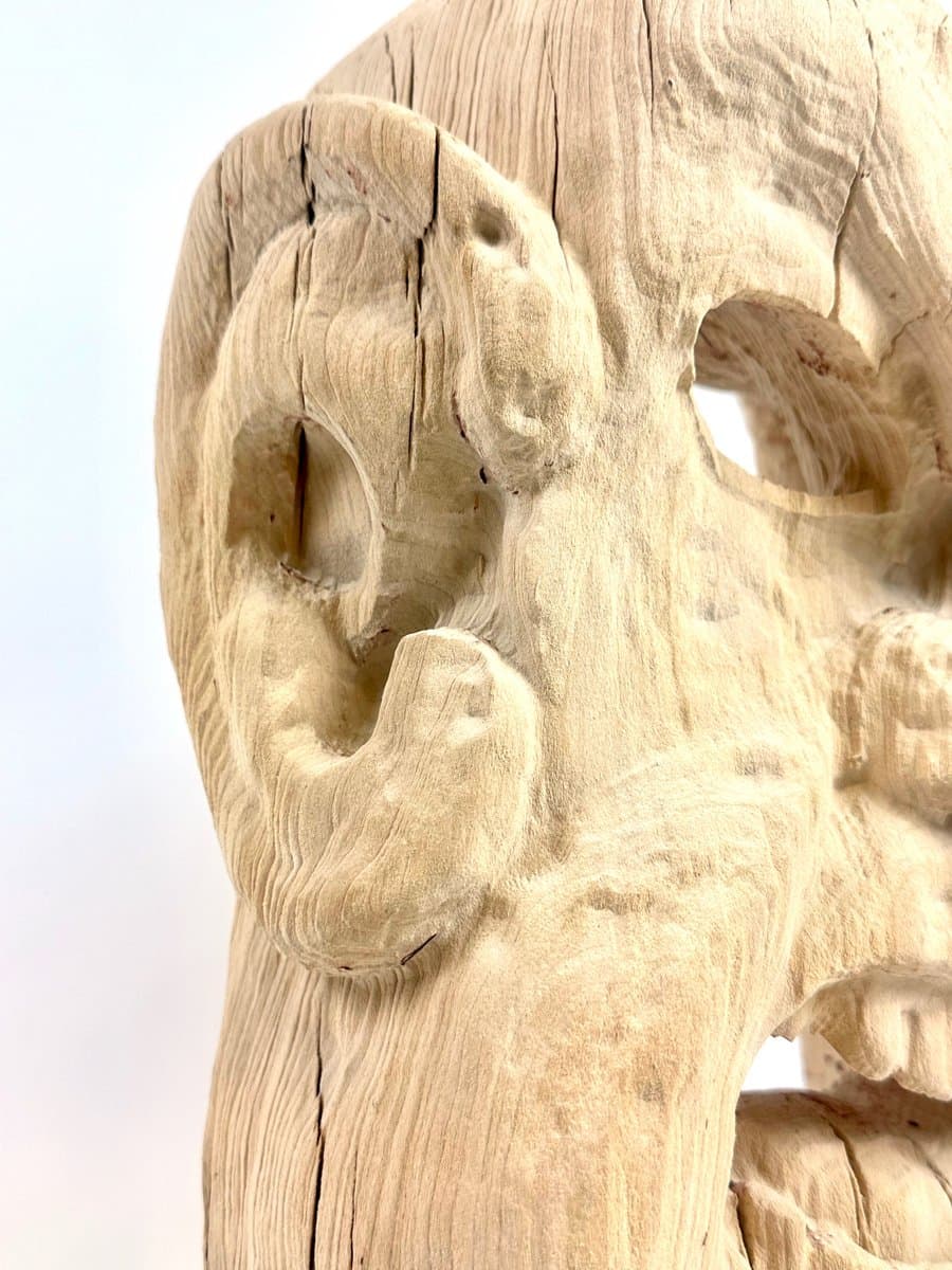 Maska dekoracyjna, folk art, beżowy, drewno, XX w. - 154702