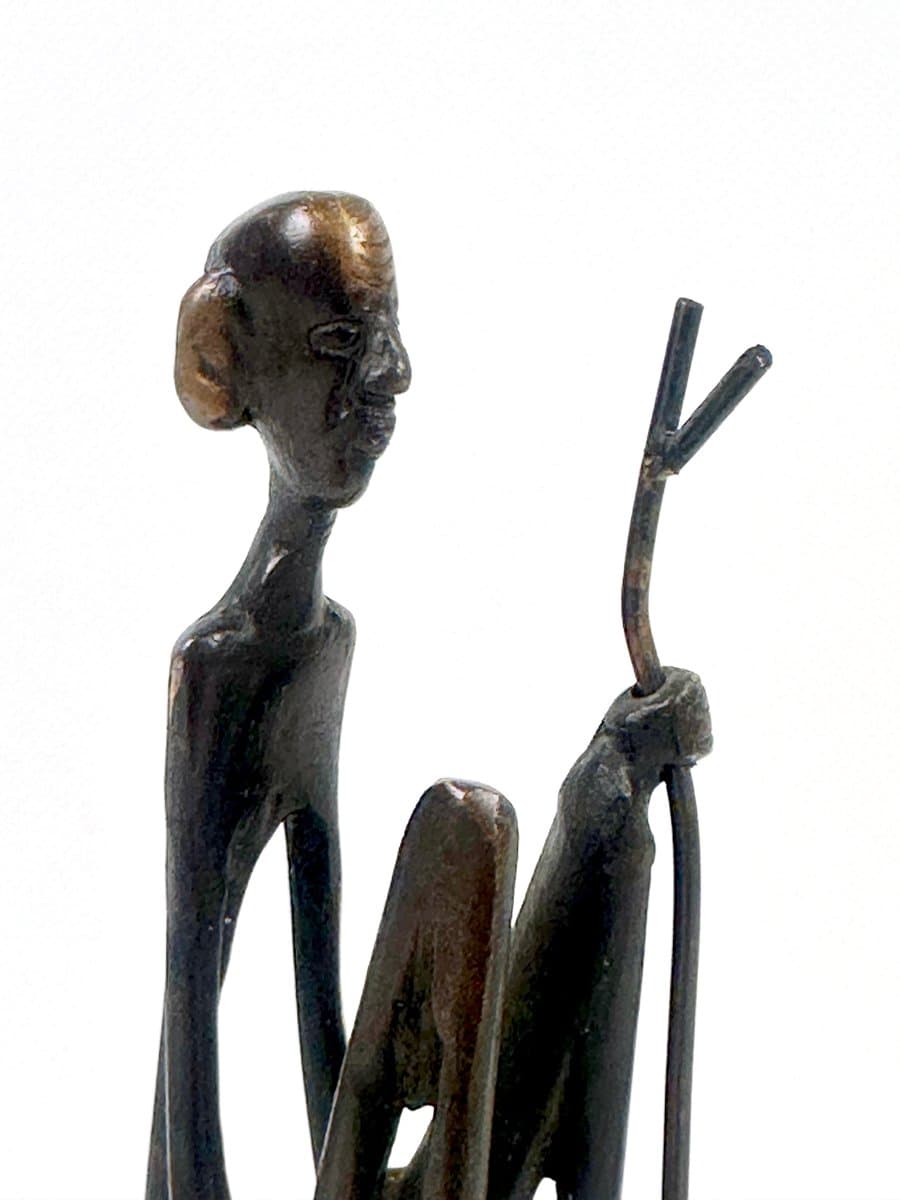 Rzeźba afrykańska, brąz ciemnobrązowy, XIX w. - 154705
