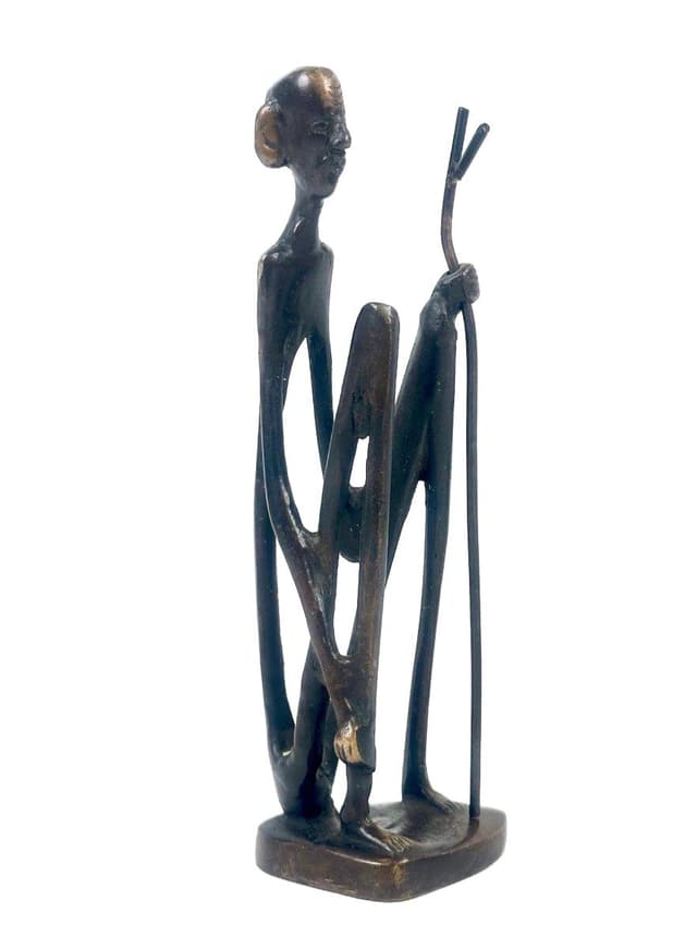 Rzeźba afrykańska, brąz ciemnobrązowy, XIX w. - WYMIARY