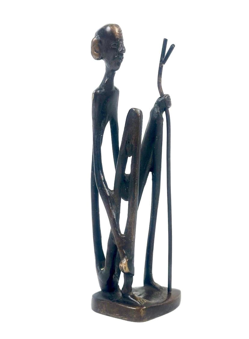 Rzeźba afrykańska, brąz ciemnobrązowy, XIX w.