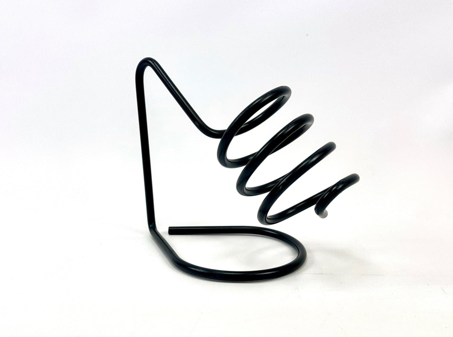 Stojak na wino sprężynowy, stal czarna, lata 70. - 154770