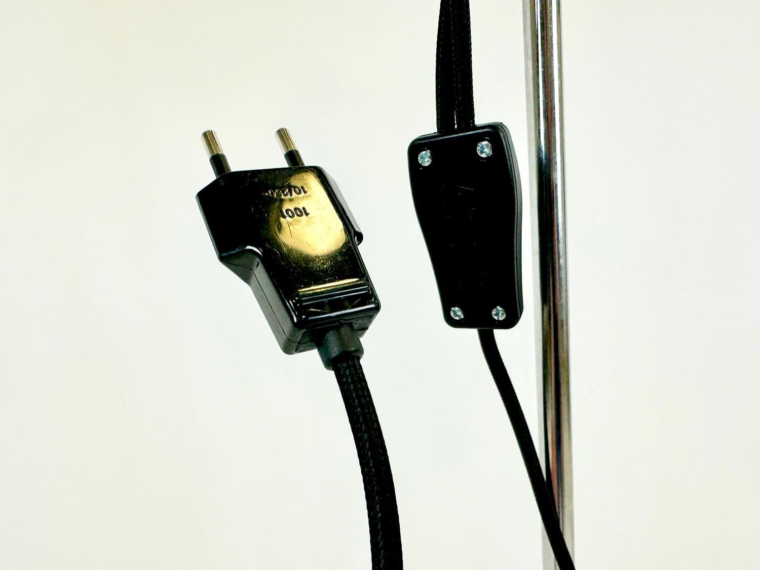 Floor lamp Space Age, silver aluminum, black steel, Germany, 1970s. - 154834