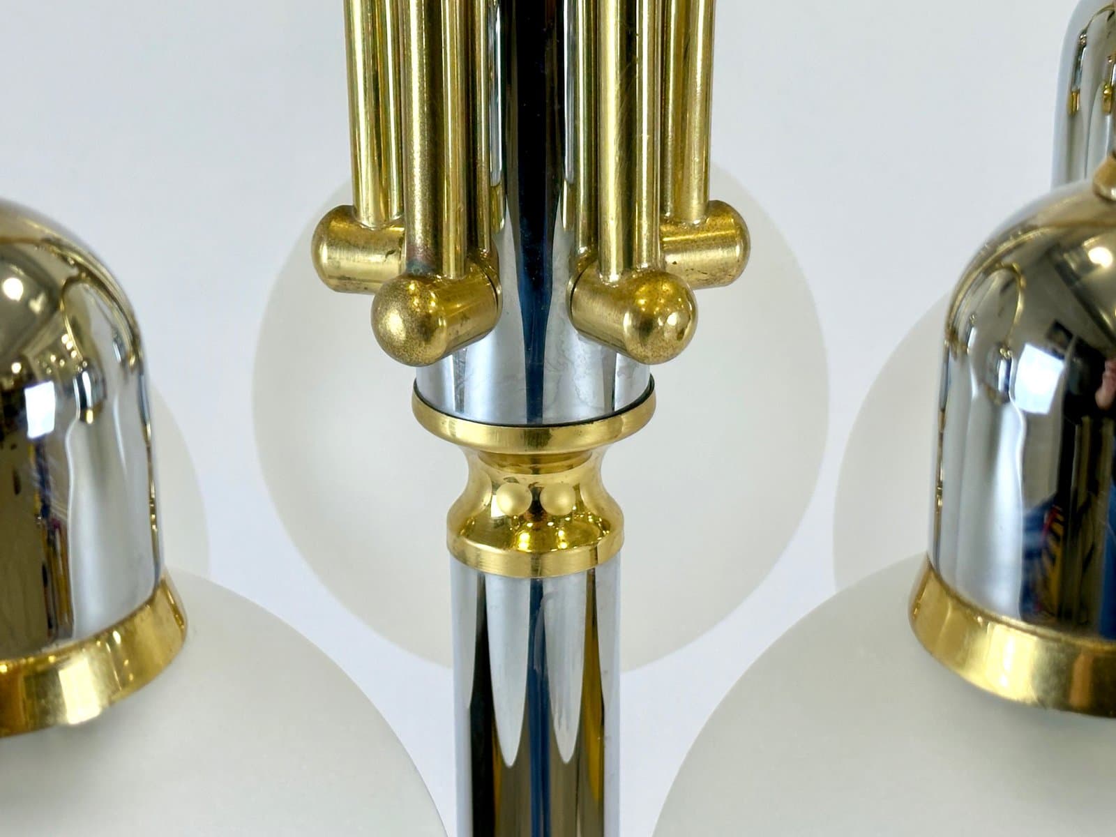 Lampa podłogowa Model Dome, szkło, stal srebrny złoty, Niemcy, lata 80. - 154843