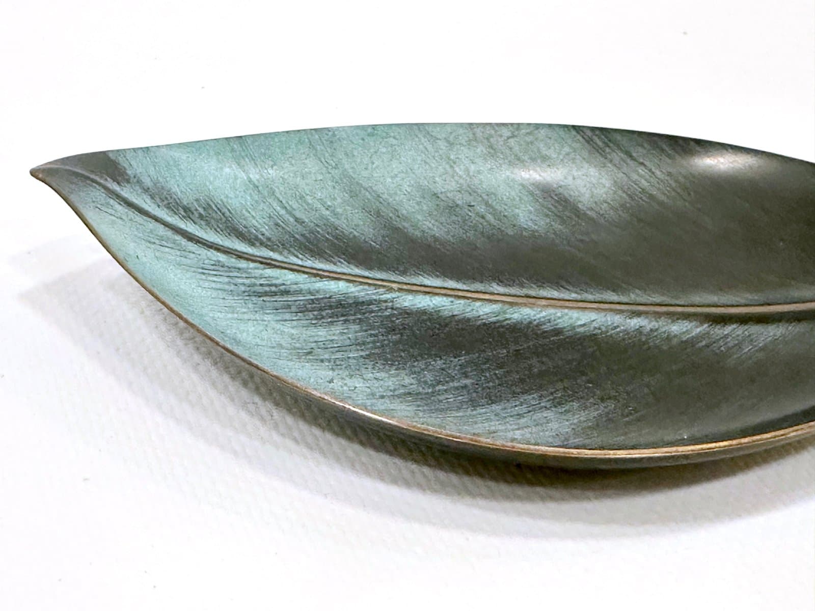 Popielniczka liść, turkusowy, brąz, lata 70. - 154862