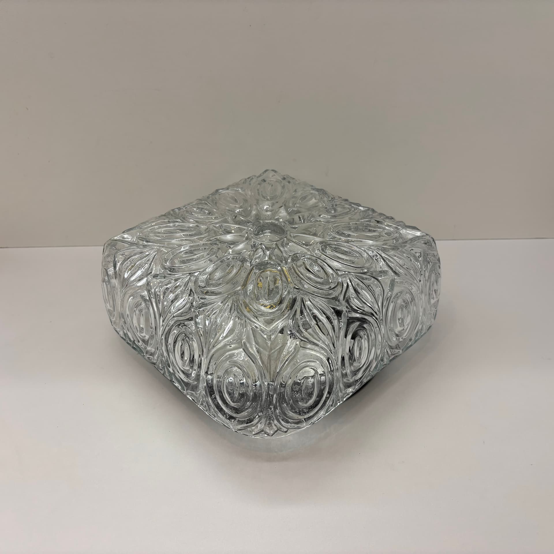 Kinkiet, transparentne szkło, bakelit czarny, Niemcy, lata 70. - 136365