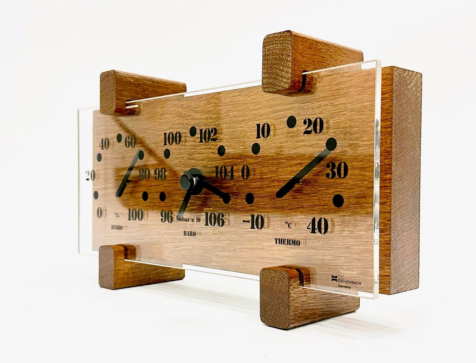 Stacja pogodowa Oco Design, dąb brązowy, akryl, Niemcy, lata 70. - 154976