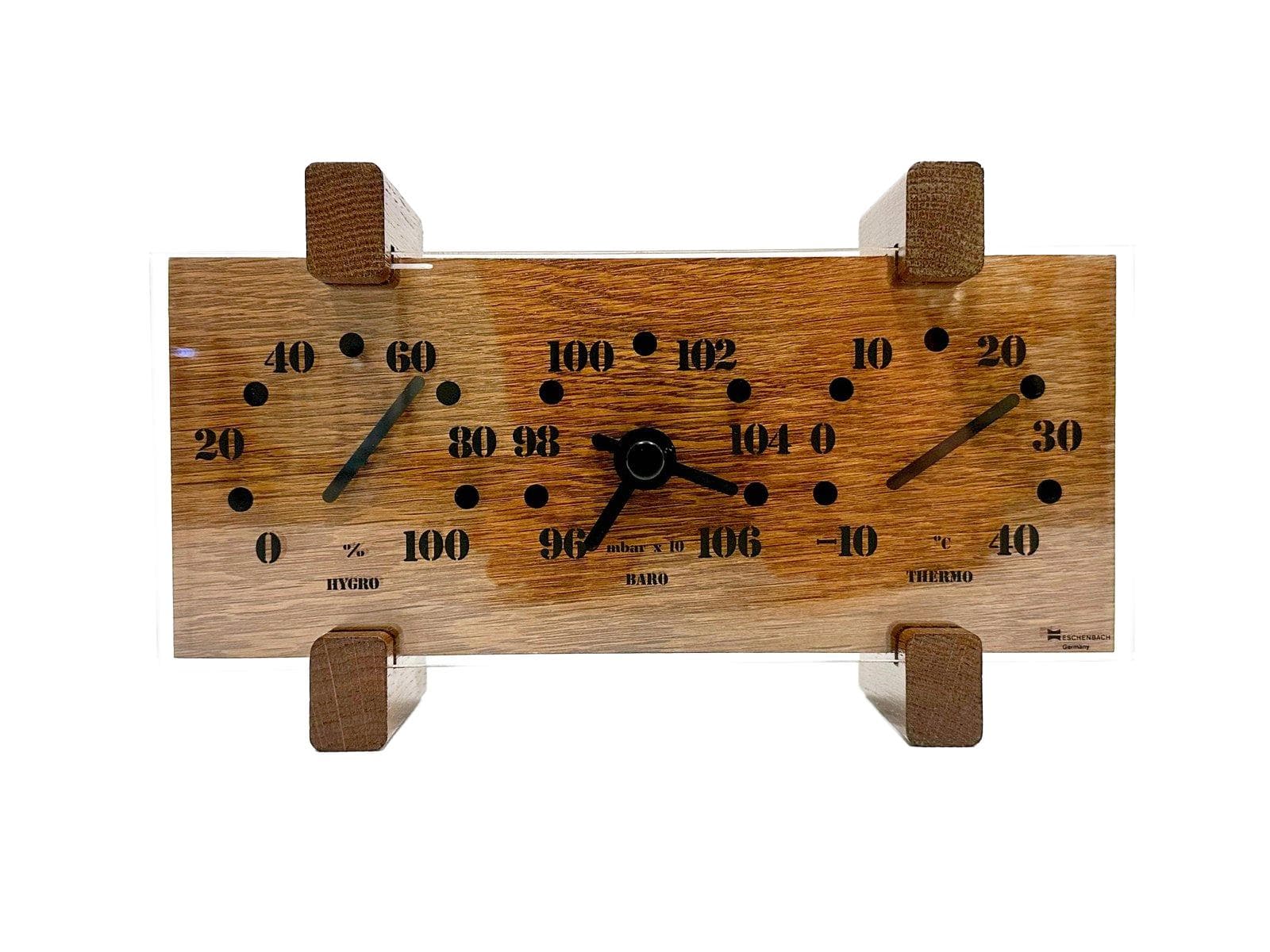 Stacja pogodowa Oco Design, dąb brązowy, akryl, Niemcy, lata 70.