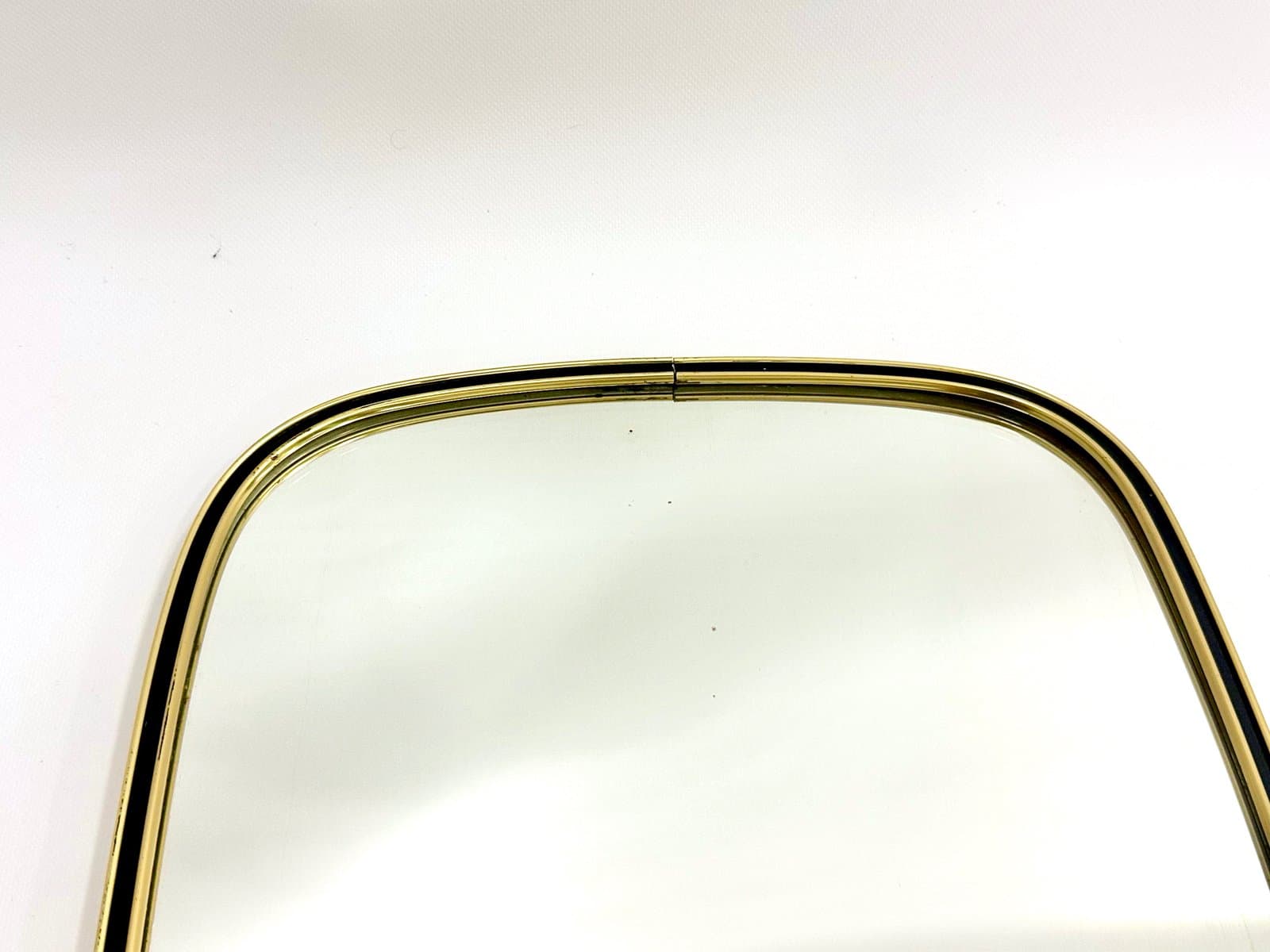 Lustro ścienne, aluminium złoty, mosiądz złoty, szkło, Niemcy, lata 70. - 154997