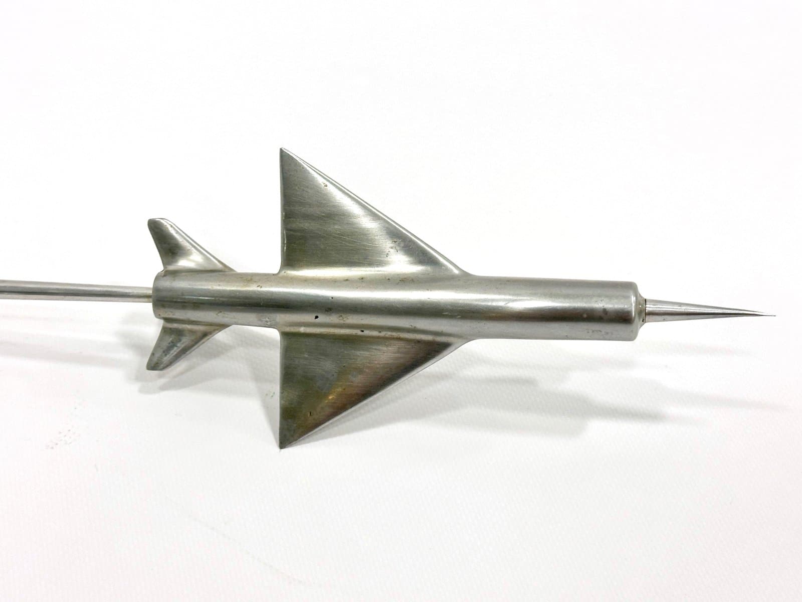 Model samolotu biurkowy, srebrny, aluminium, Polska, lata 50. - 155090