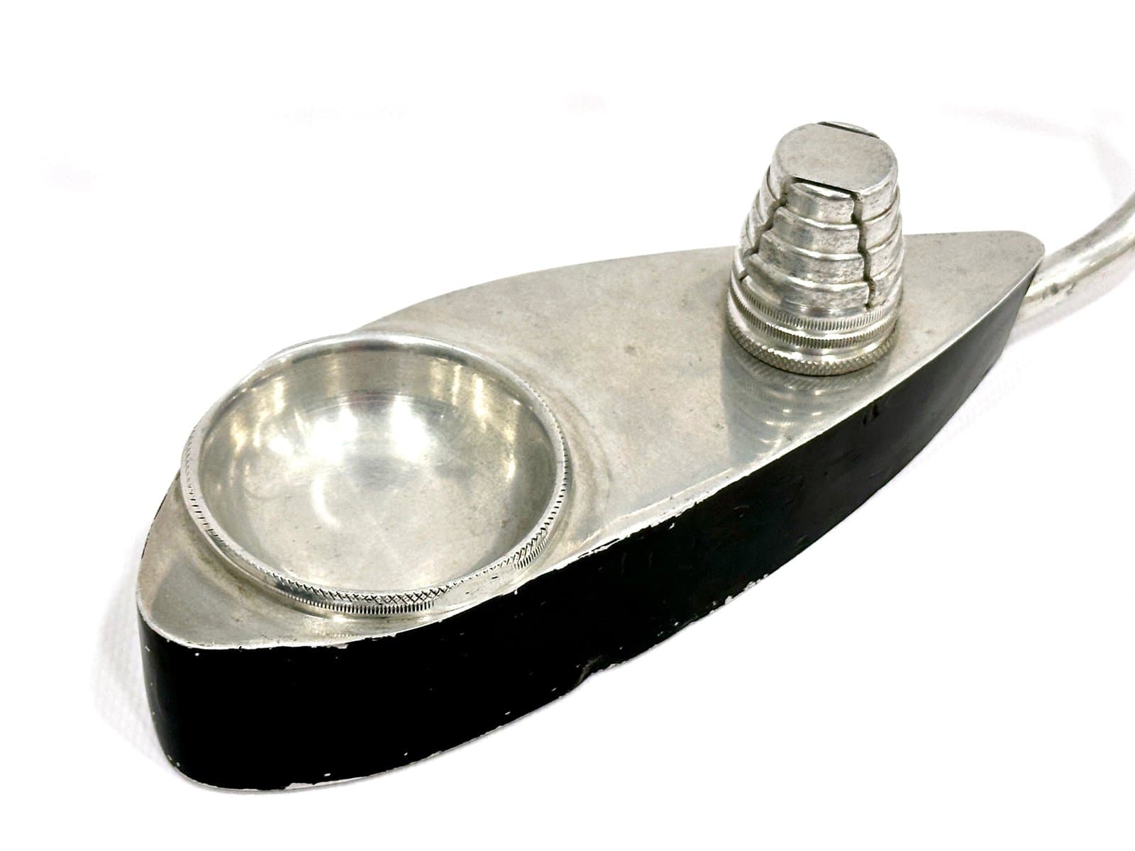 Model samolotu biurkowy, srebrny, aluminium, Polska, lata 50. - 155095