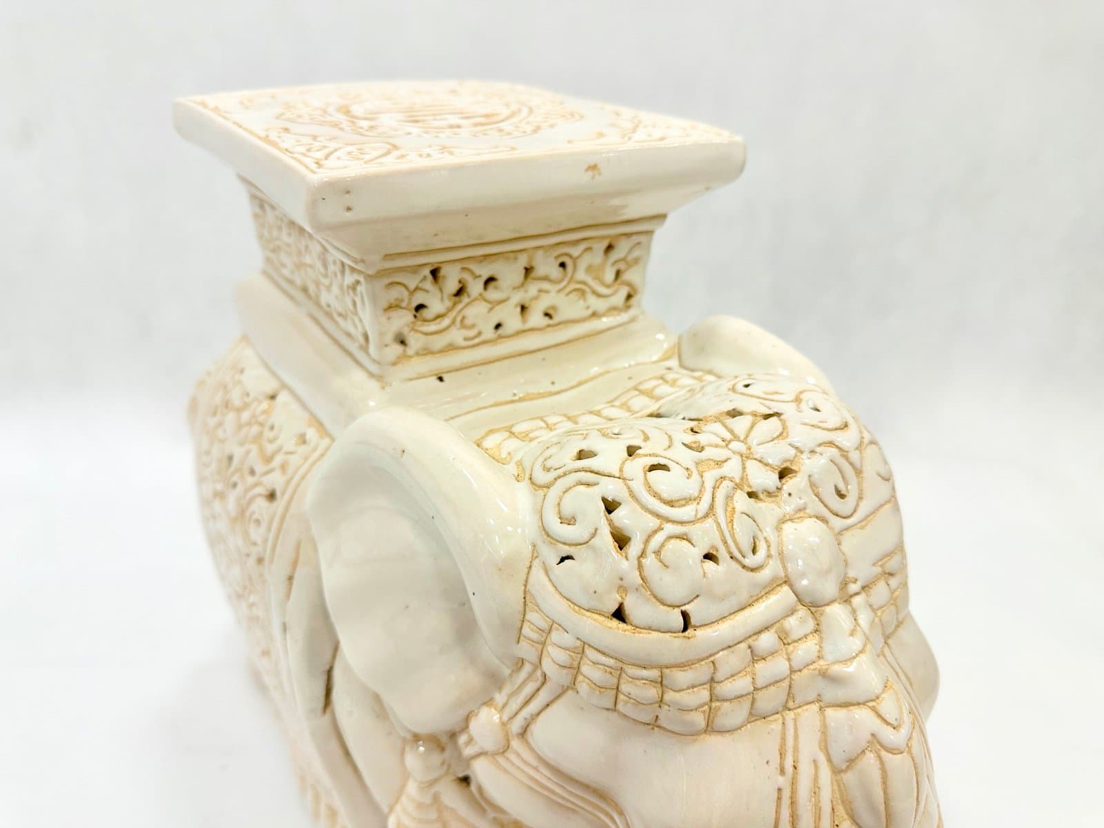 Stojak na kwiaty Słoń, ivory, ceramika, lata 50. - 155251