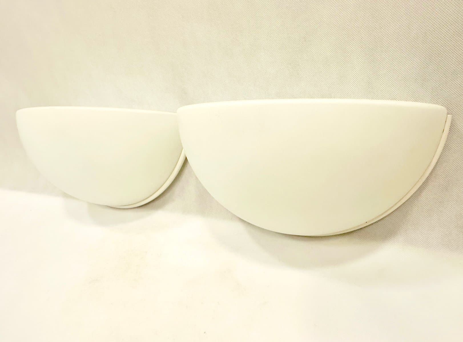 Pair of wall sconces, white milk glass, Limburg, Germany, 1970s - 155279