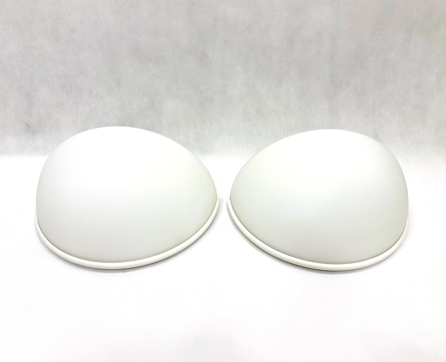 Pair of wall sconces, white milk glass, Limburg, Germany, 1970s - 155272