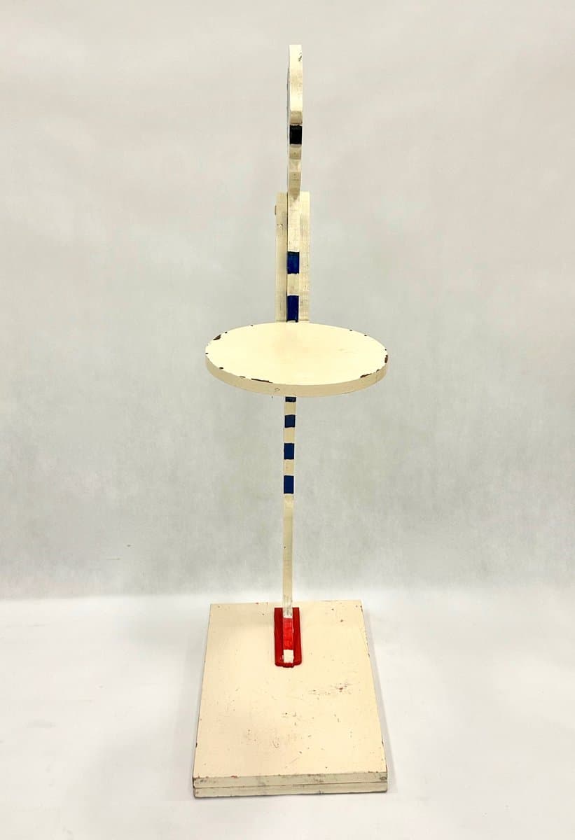 Figura lokaj Art déco, pływak, drewno ivory white, lata 50. - 155313