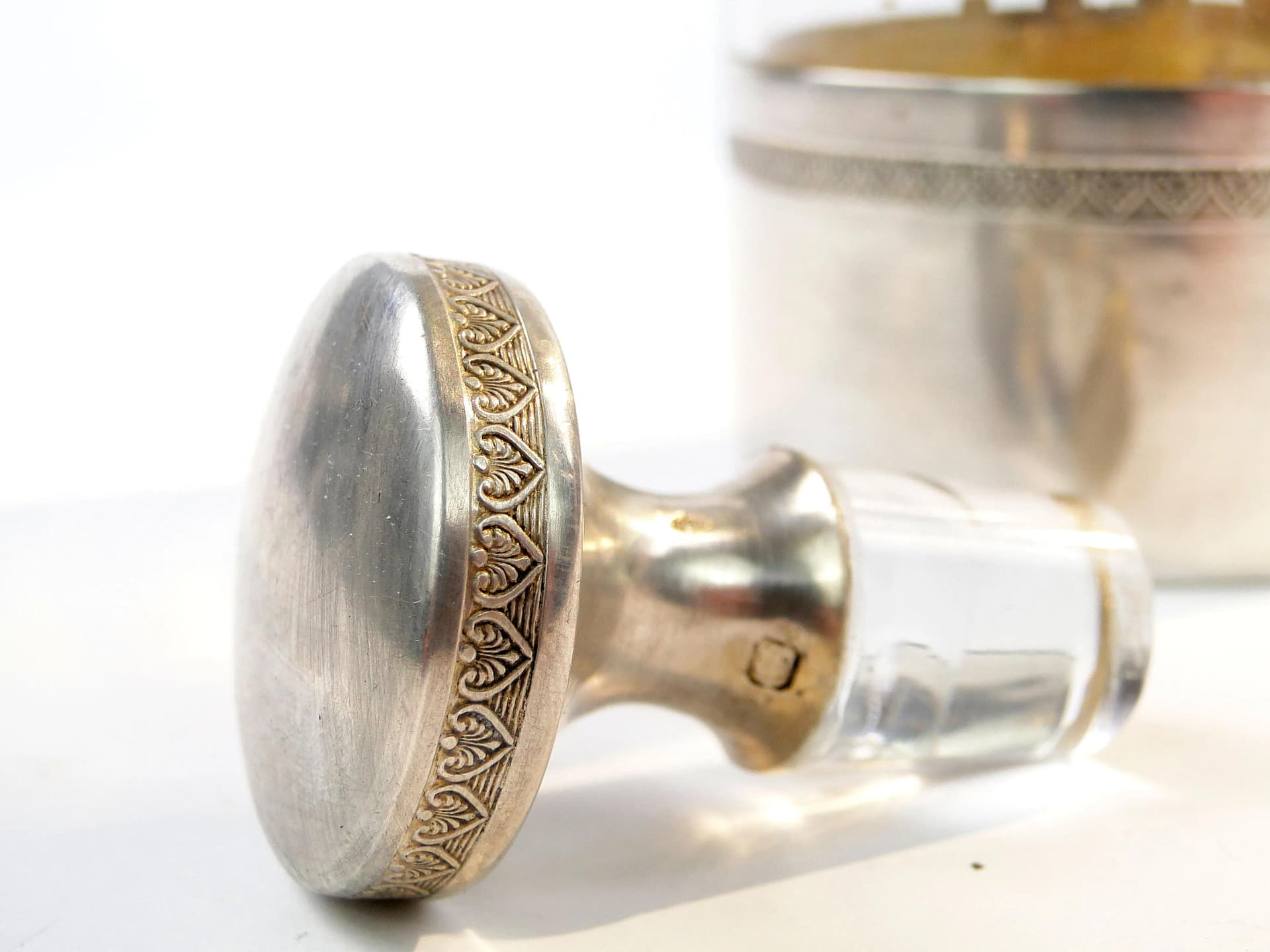 Karafka, kryształ transparentny, srebro, Francja, XIX wiek - 9633