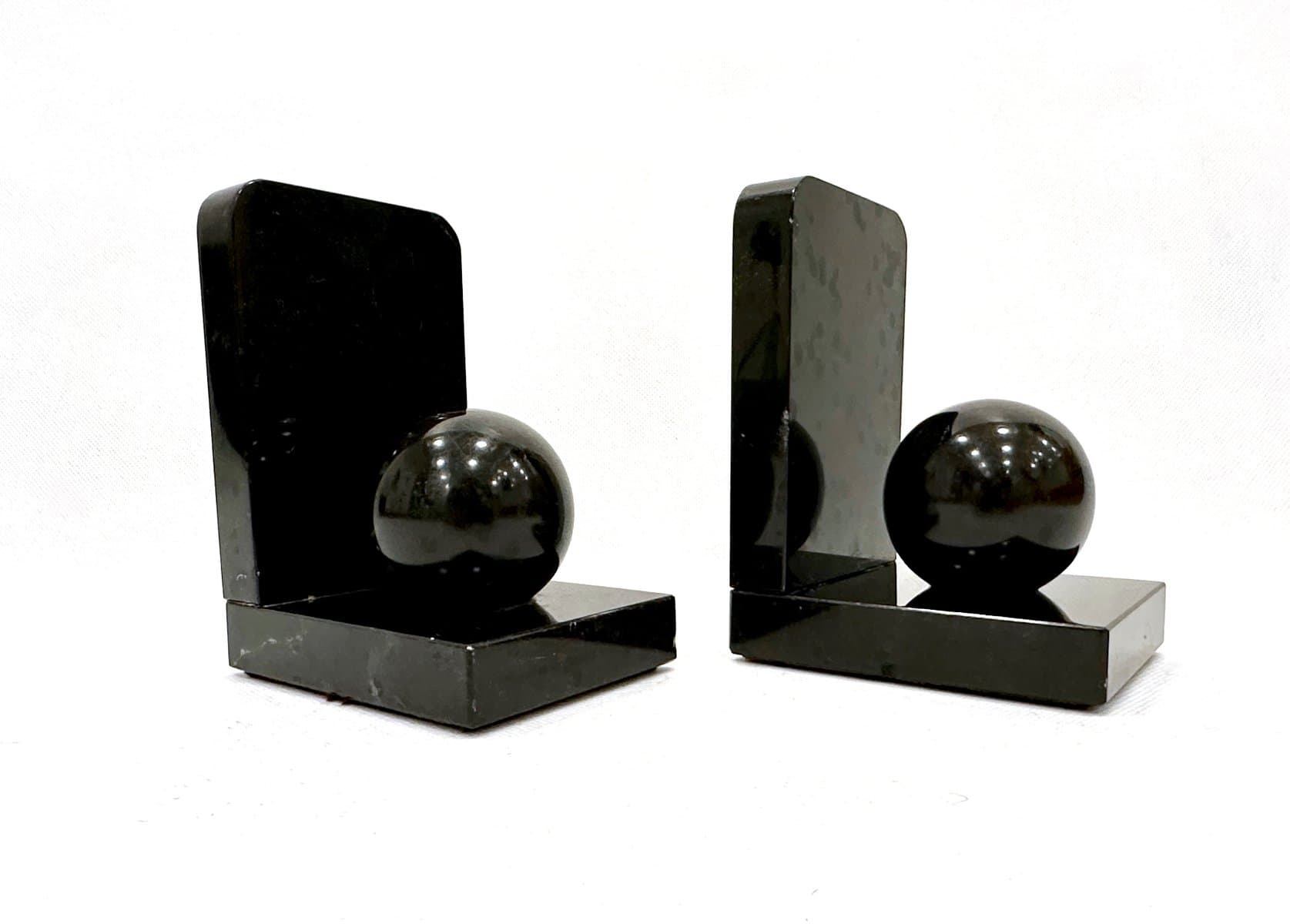 pair of bookends Art Deco, black marble, Germany, 1930s - 155366