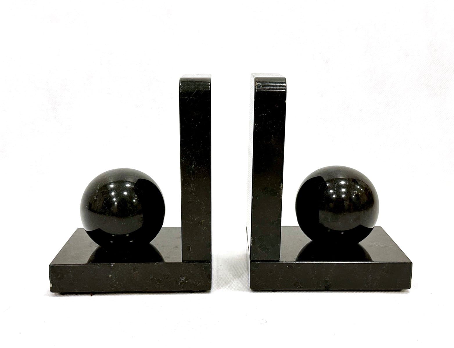 pair of bookends Art Deco, black marble, Germany, 1930s - 155362