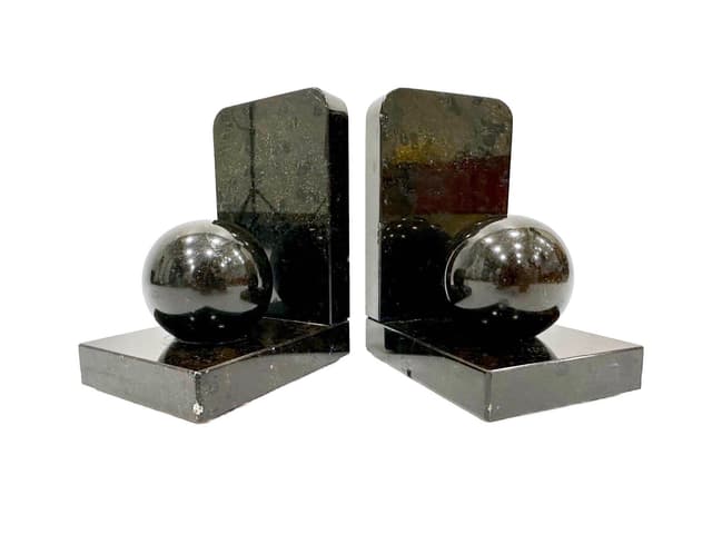 pair of bookends Art Deco, black marble, Germany, 1930s - DIMENSION