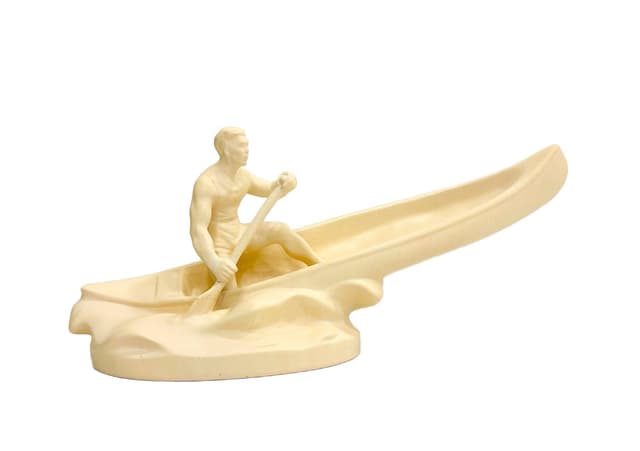 Statuetka wioślarza, kość słoniowa, Czechy, lata 50. - WYMIARY