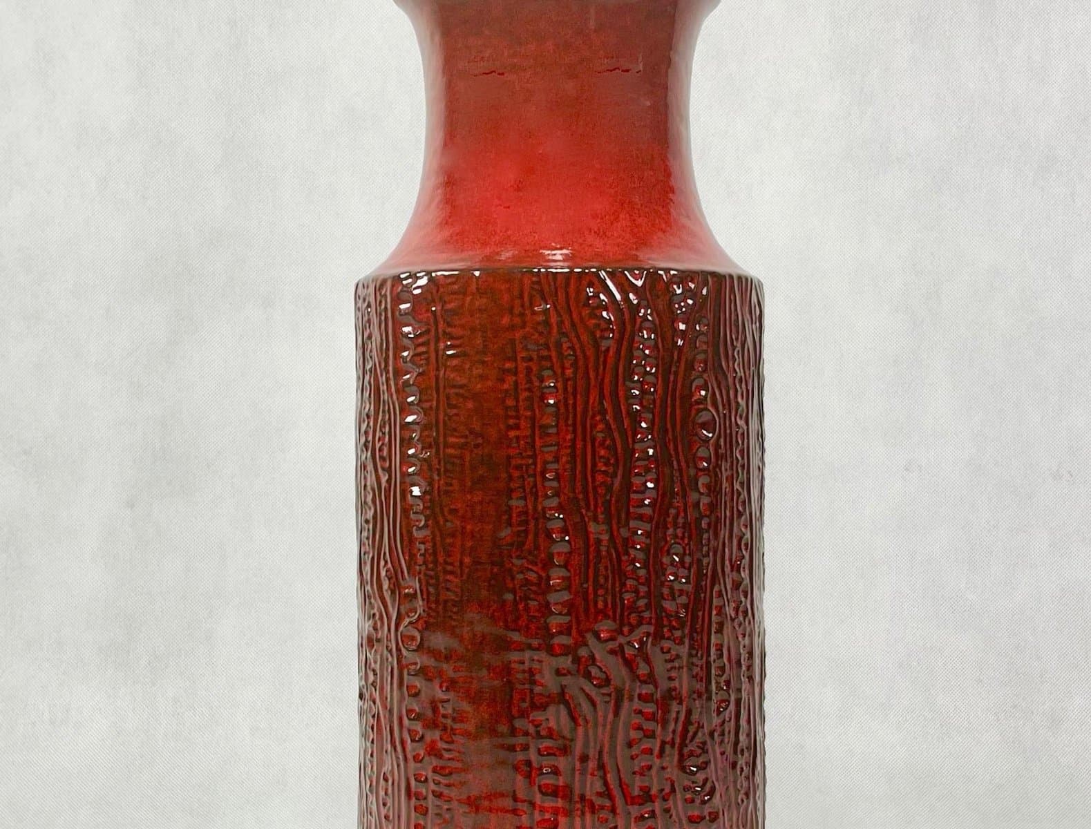 Wazon podłogowy No 3651-50, czerwony, ceramika, Niemcy, lata 70. - 155533