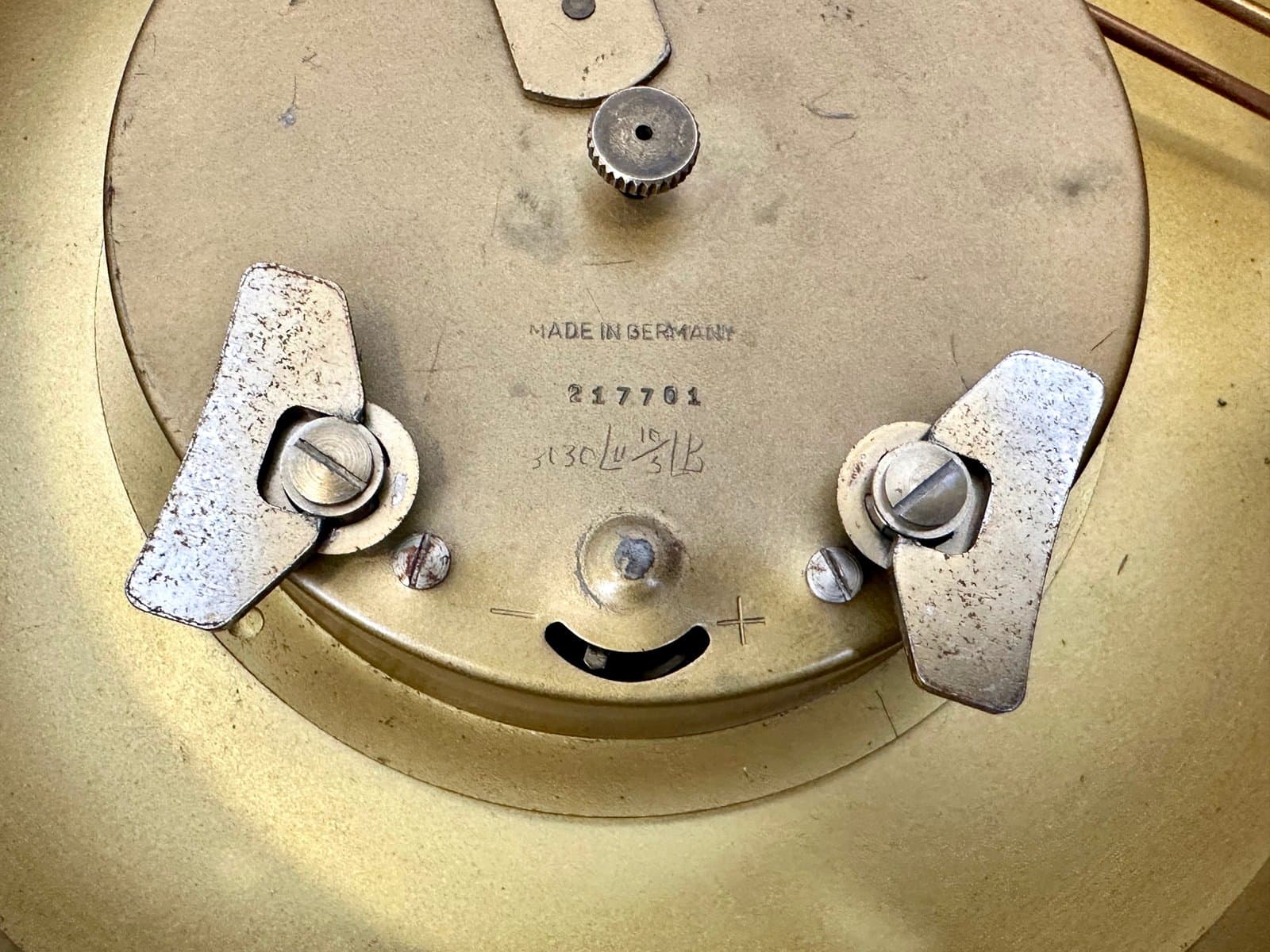 Wall Clock, Atlanta, golden brass, Germany, 1960s. - 155559