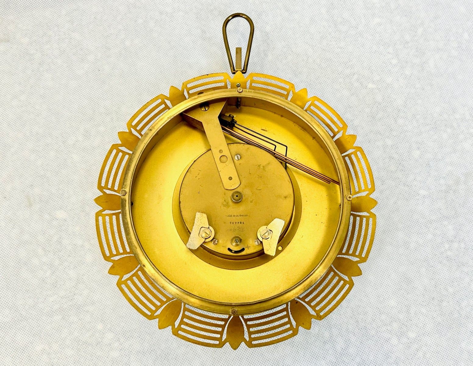 Wall Clock, Atlanta, golden brass, Germany, 1960s. - 155554