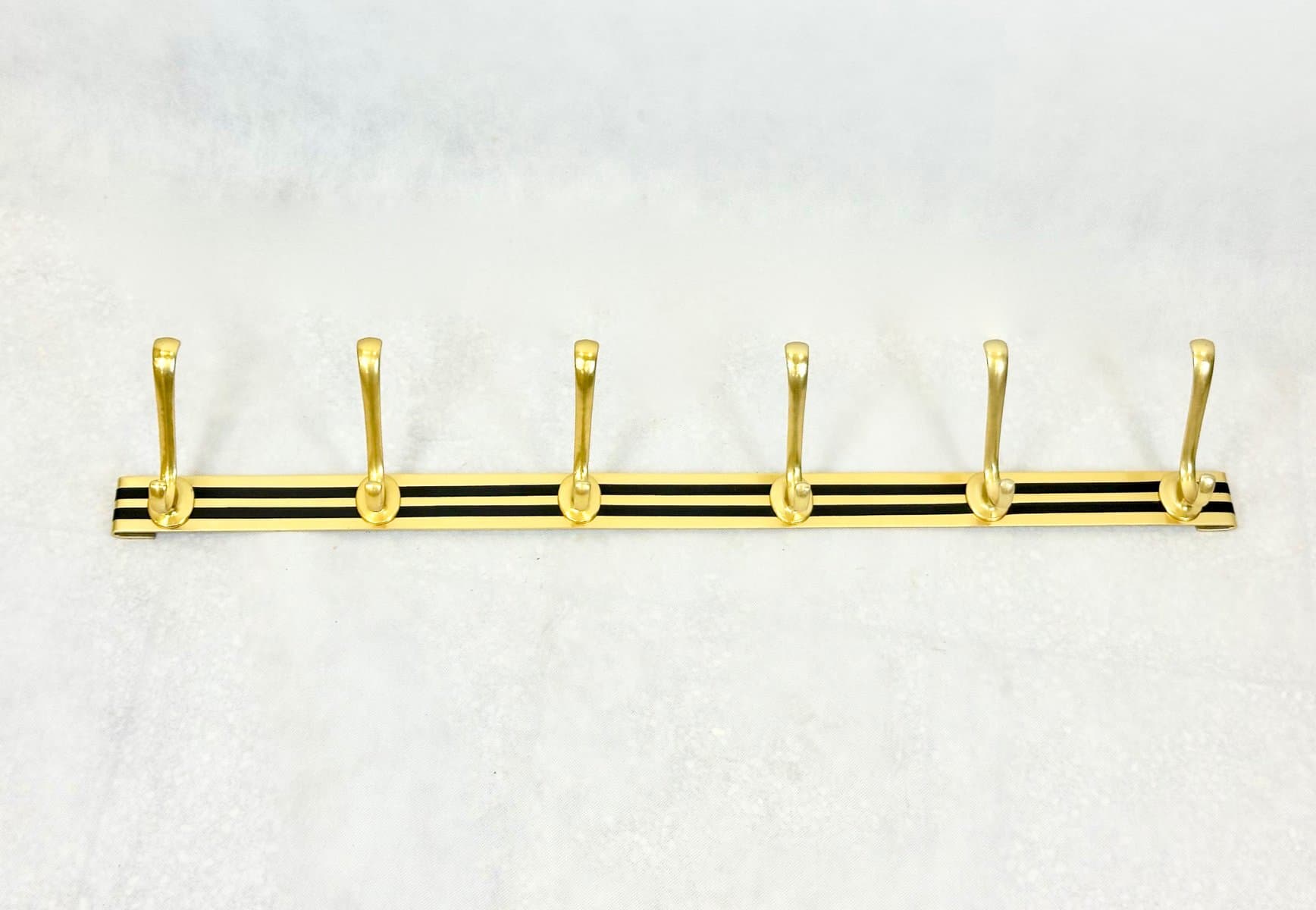 Wall-mounted coat rack, golden brass, Germany, 1960s. - 155589