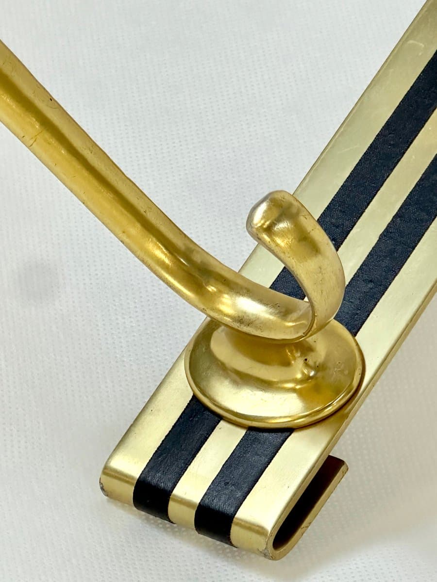 Wall-mounted coat rack, golden brass, Germany, 1960s. - 155585