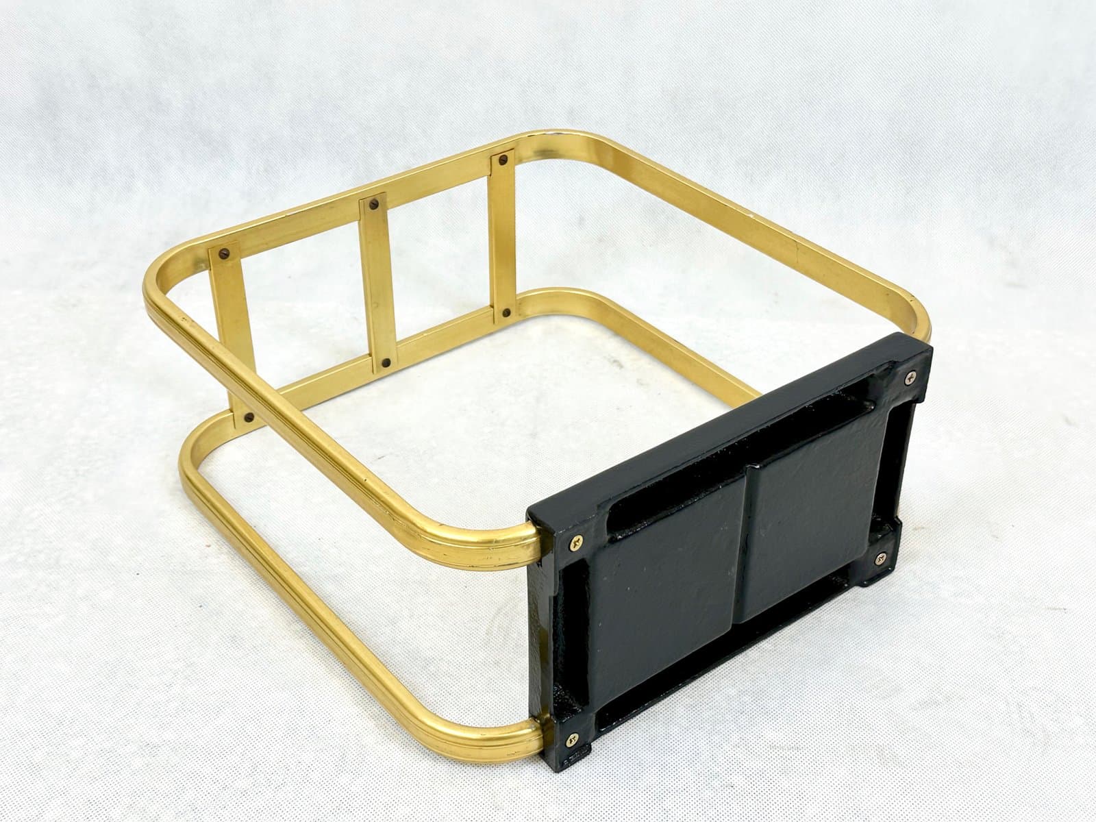 Umbrella stand, golden aluminium, black cast iron, Germany, 1960s. - 155593