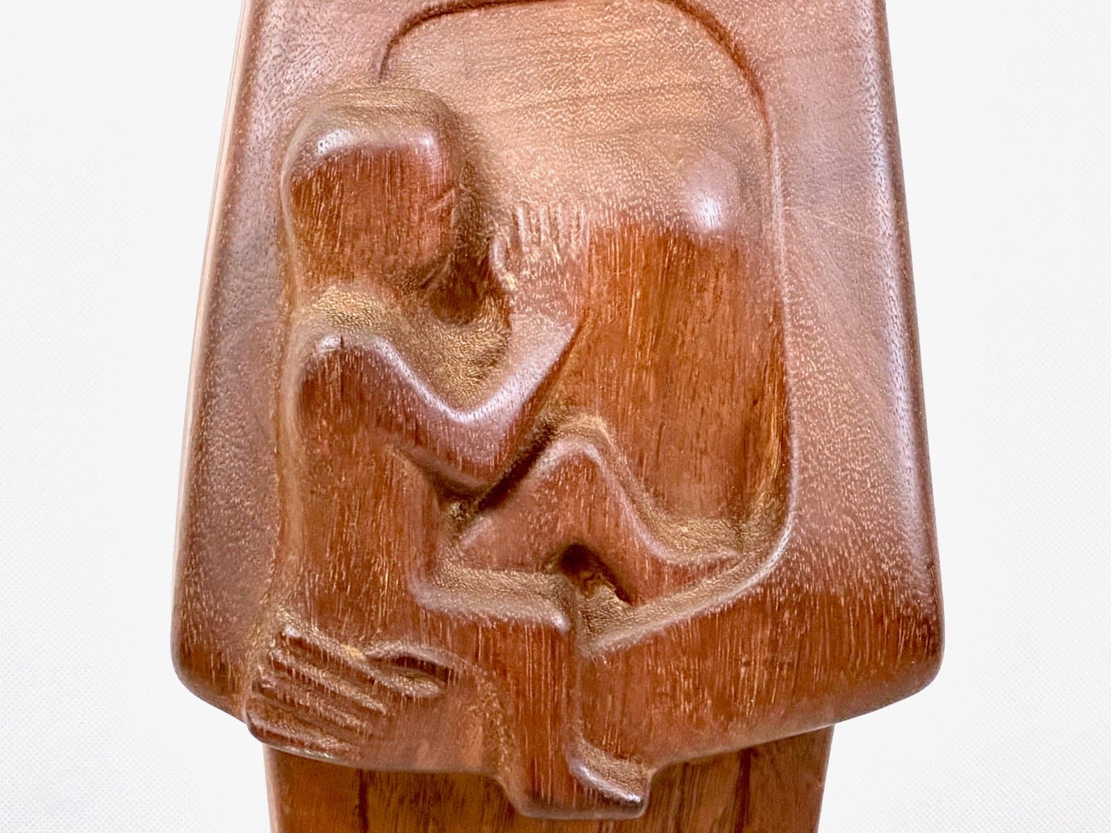 Sculpture Madonna with Child, dark brown teak, 1970s - 155614