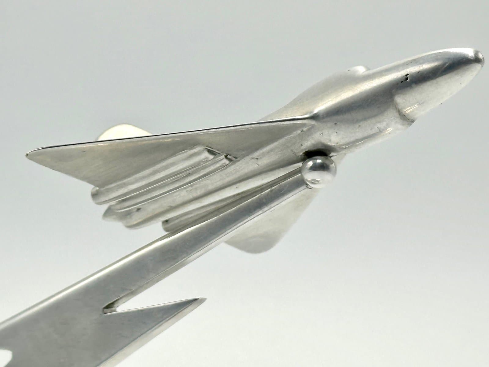 Desk Figurine Art Deco, silver aluminum, Poland, 1930s - 155619