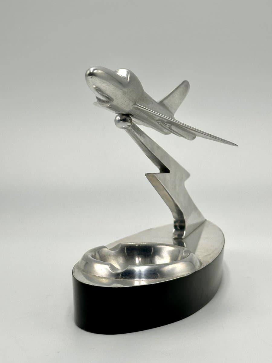 Desk Figurine Art Deco, silver aluminum, Poland, 1930s - 155626