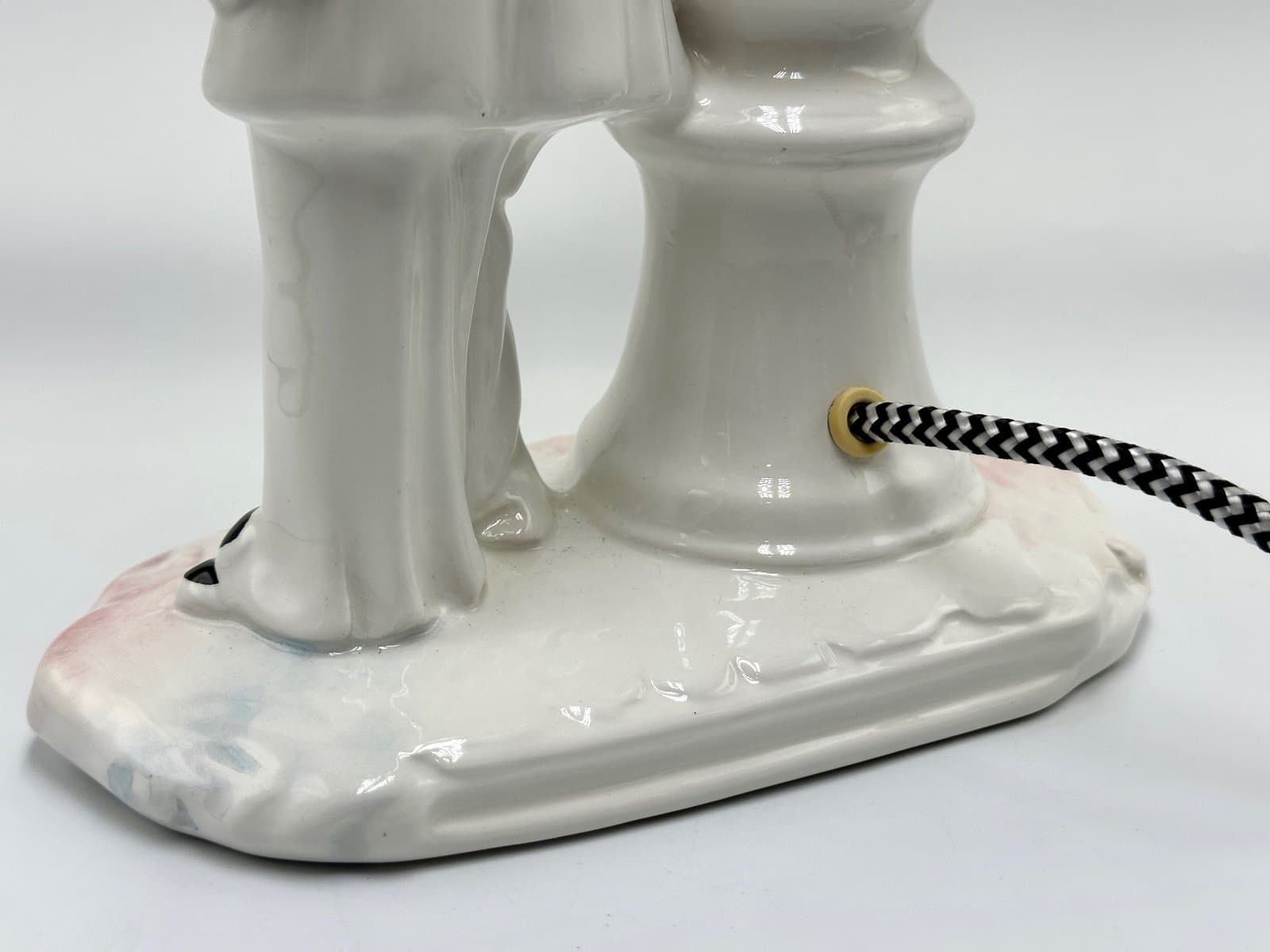 Lampa stołowa Perriot, biała, ceramika, lata 60. - 155634