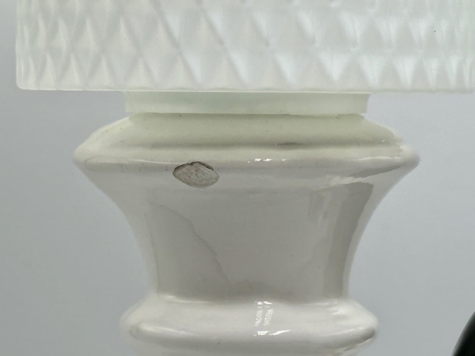 Lampa stołowa Perriot, biała, ceramika, lata 60. - 155636