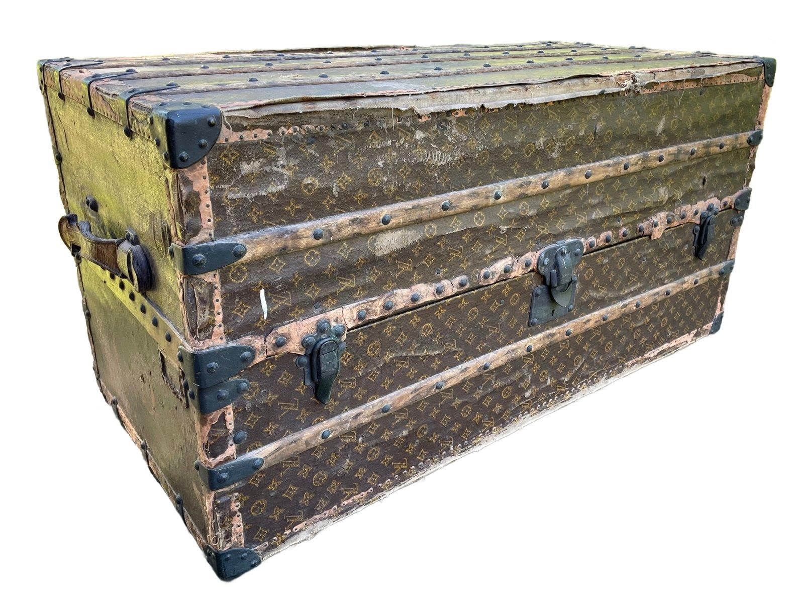 Trunk Malle Haute, Monogram brown, canvas, leather, wood, brass, Louis Vuitton, France, 1920s