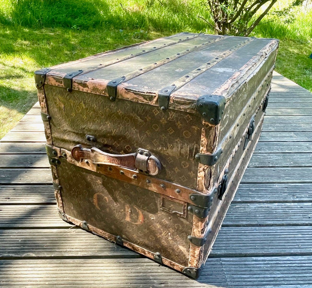 Trunk Malle Haute, Monogram brown, canvas, leather, wood, brass, Louis Vuitton, France, 1920s - 155708