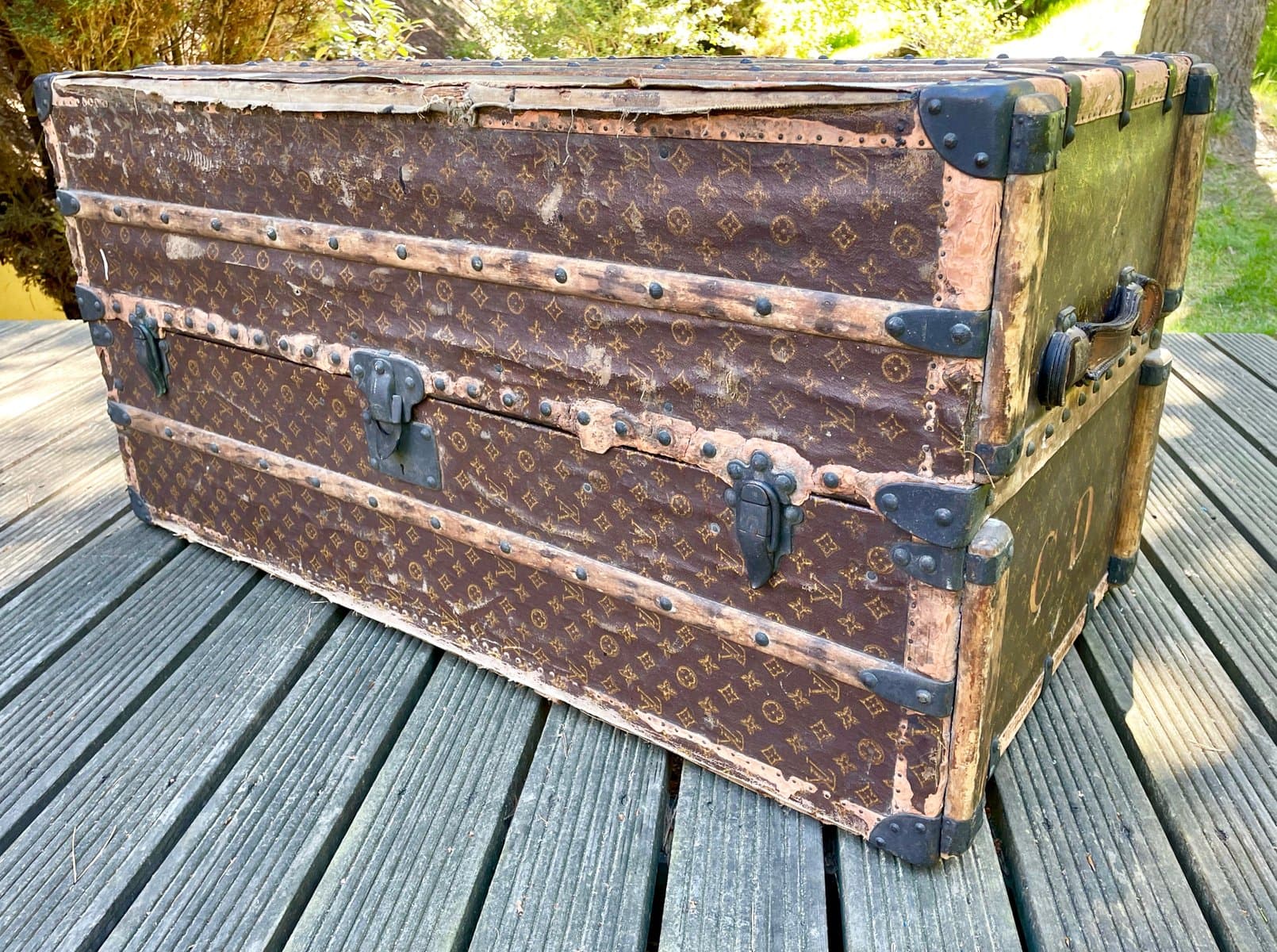 Trunk Malle Haute, Monogram brown, canvas, leather, wood, brass, Louis Vuitton, France, 1920s - 155707