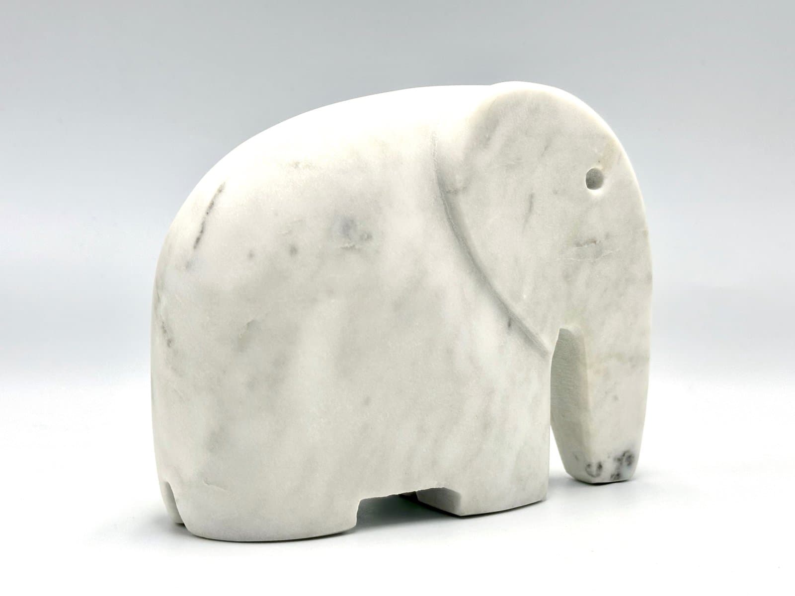 Figurka słoń indyjski Postmodern, marmur biały, Indie, lata 90. - 155721