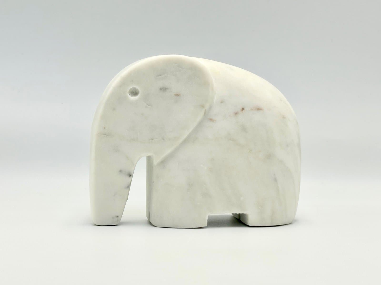 Figurka słoń indyjski Postmodern, marmur biały, Indie, lata 90. - 155723