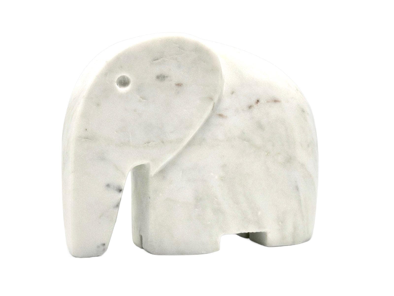 Figurka słoń indyjski Postmodern, marmur biały, Indie, lata 90.