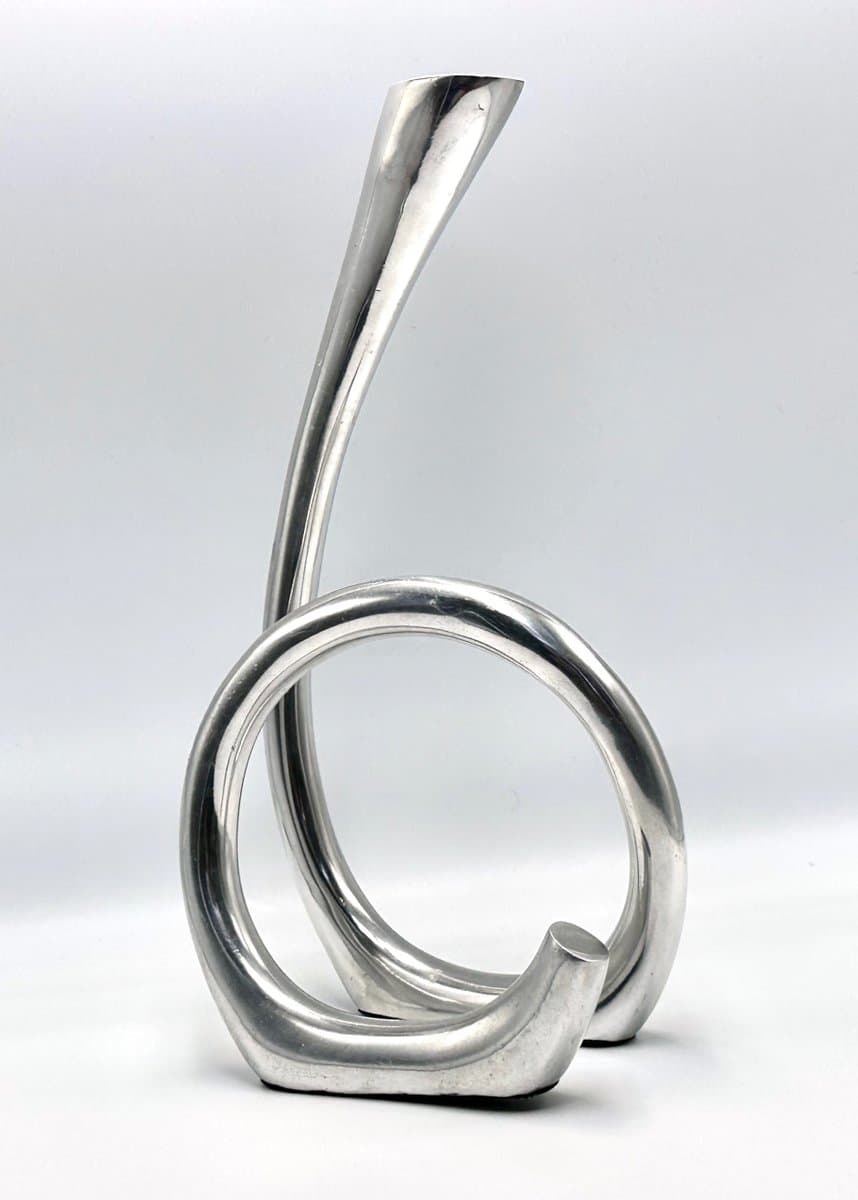 Świecznik Curly, srebrny, aluminium, Holandia, lata 80. - 155734