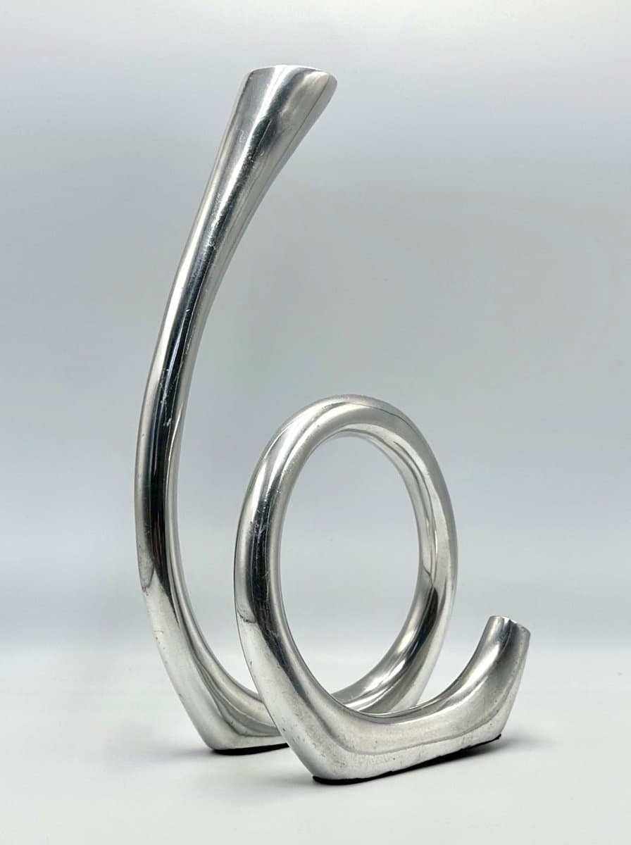 Świecznik Curly, srebrny, aluminium, Holandia, lata 80. - 155732