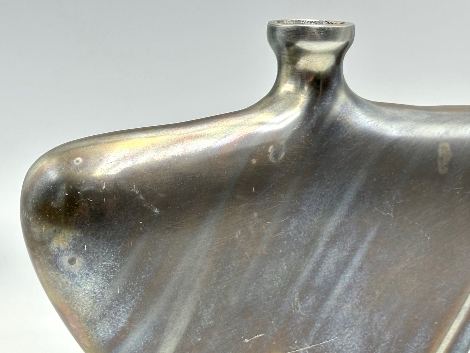 Butelka płaska, srebrny, aluminium, lata 70. - 155757