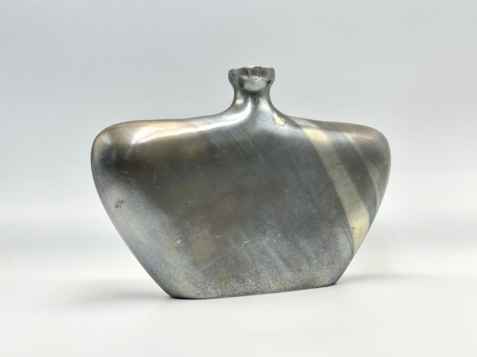 Butelka płaska, srebrny, aluminium, lata 70. - 155752