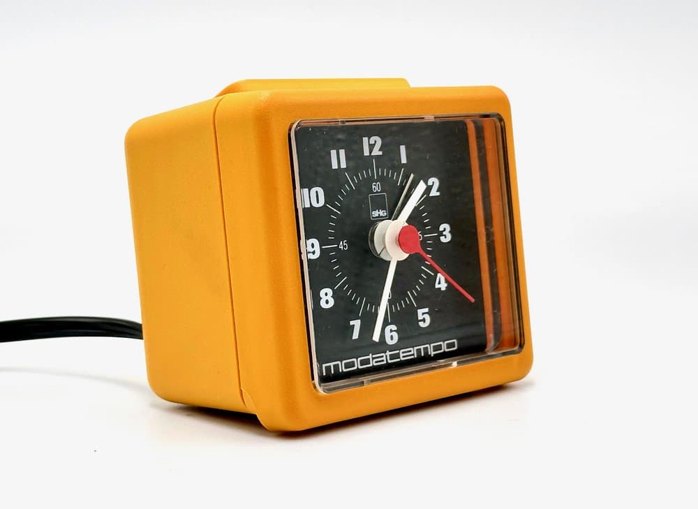 Table Clock Modatempo, orange plastic, Germany, 1980s. - 155765