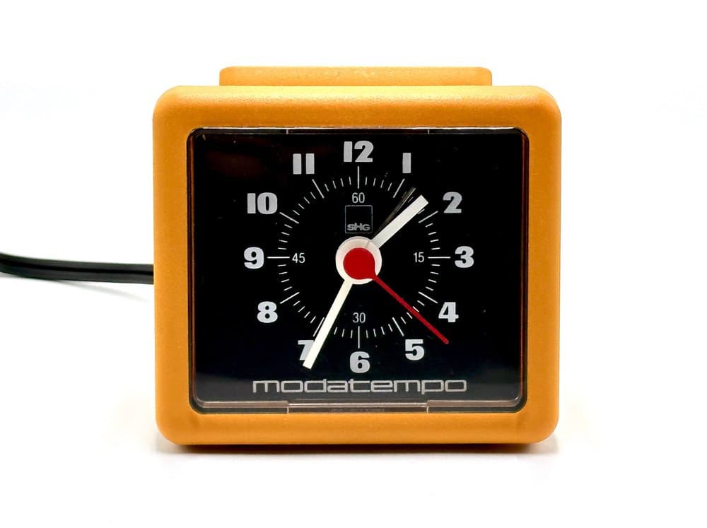 Table Clock Modatempo, orange plastic, Germany, 1980s. - 155764