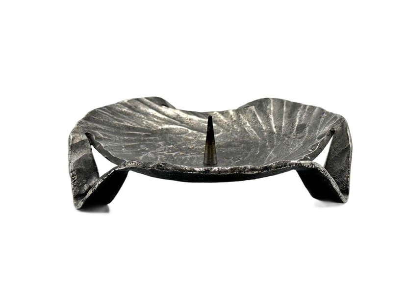 Świecznik Brutalistyczny, szary, Niemcy, lata 70.