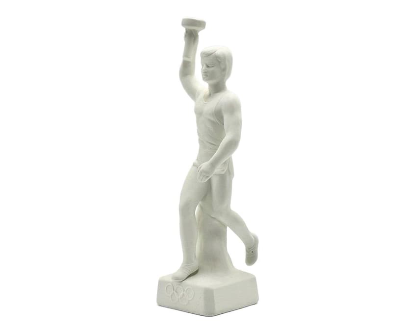 Figurka biegacza z pochodnią, Berlin Olympic Games, biały, porcelana biskwitowa, Niemcy, lata 30.
