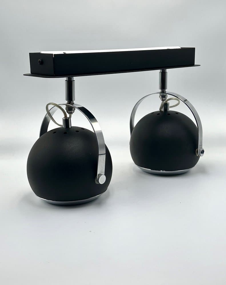 Lampa sufitowa lub ścienna, postmodernizm, metal czarny, lata 90. - 155804